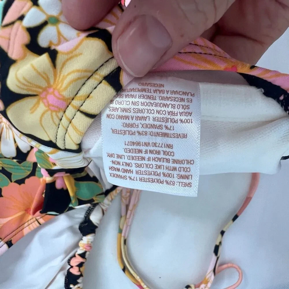 Shade‎ & Shore NWT One Piece Floral Swimsuit Tie Neck & Back Size S(4-6) - Picture 9 of 13